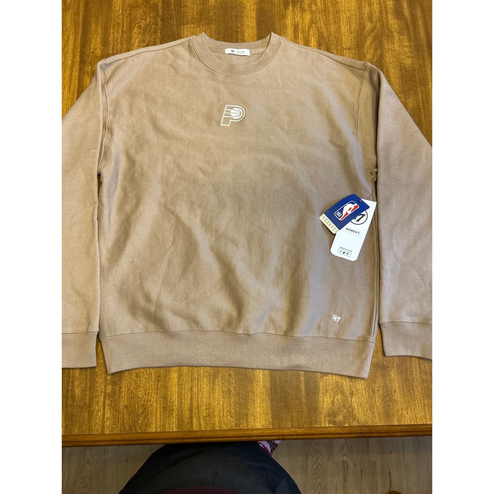 '47 Indiana Pacers Sweatshirt Womens Medium Tan NEW NBA Crewneck Fleece 20023